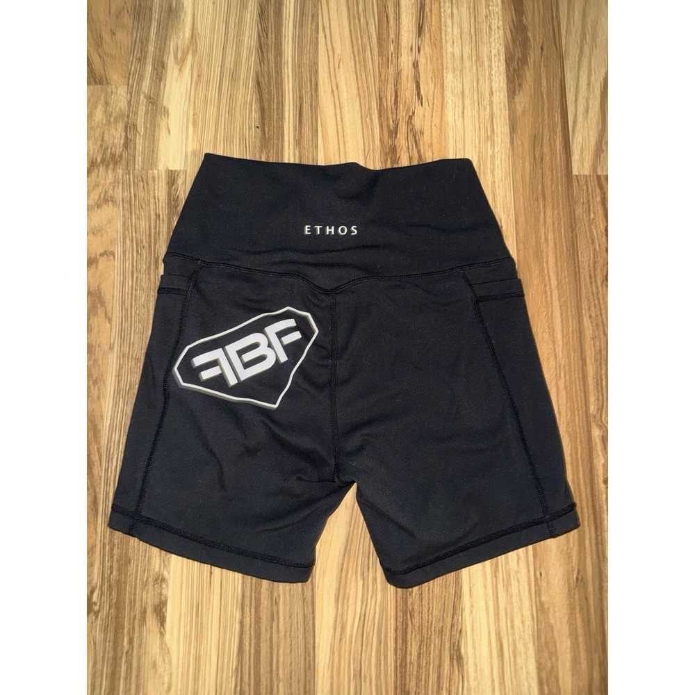 FBF Ethos Women's‎ Size M Medium Black Biker Shorts Pocket Fit Body Fusion